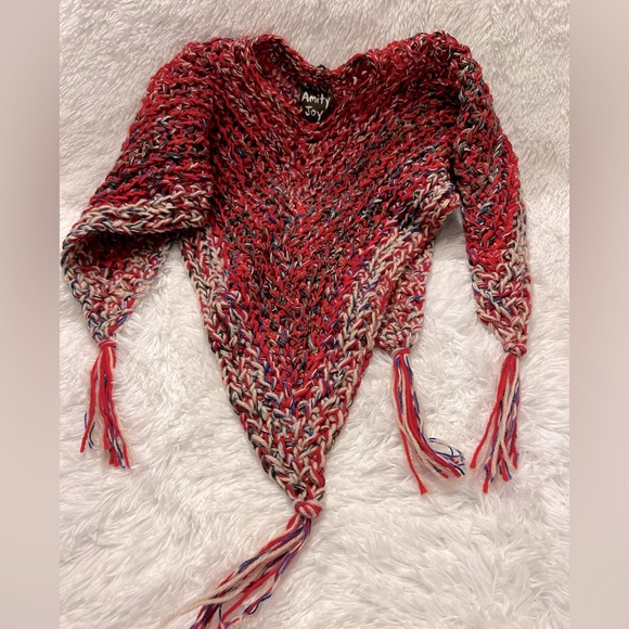 Handmade knit scarf! One-of-a-kind by fiber artist Amity Joy. Vibrant colors! - Picture 3 of 4